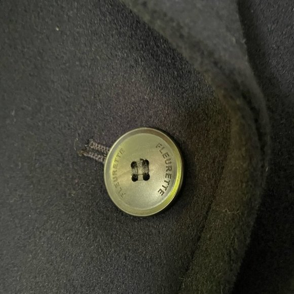 NWT FLEURETTE LORO PIANA Eden navy wool double breasted peacoat - Picture 4 of 13